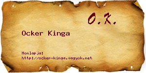 Ocker Kinga névjegykártya